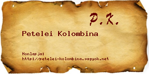 Petelei Kolombina névjegykártya